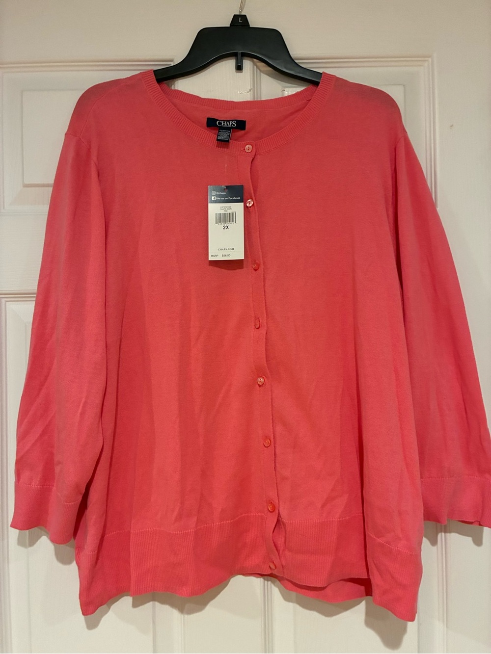 Chaps Pink Button-Front Cardigan